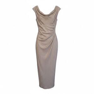 Connected Apparel Gold Textured Formal Evening Dress Size 10